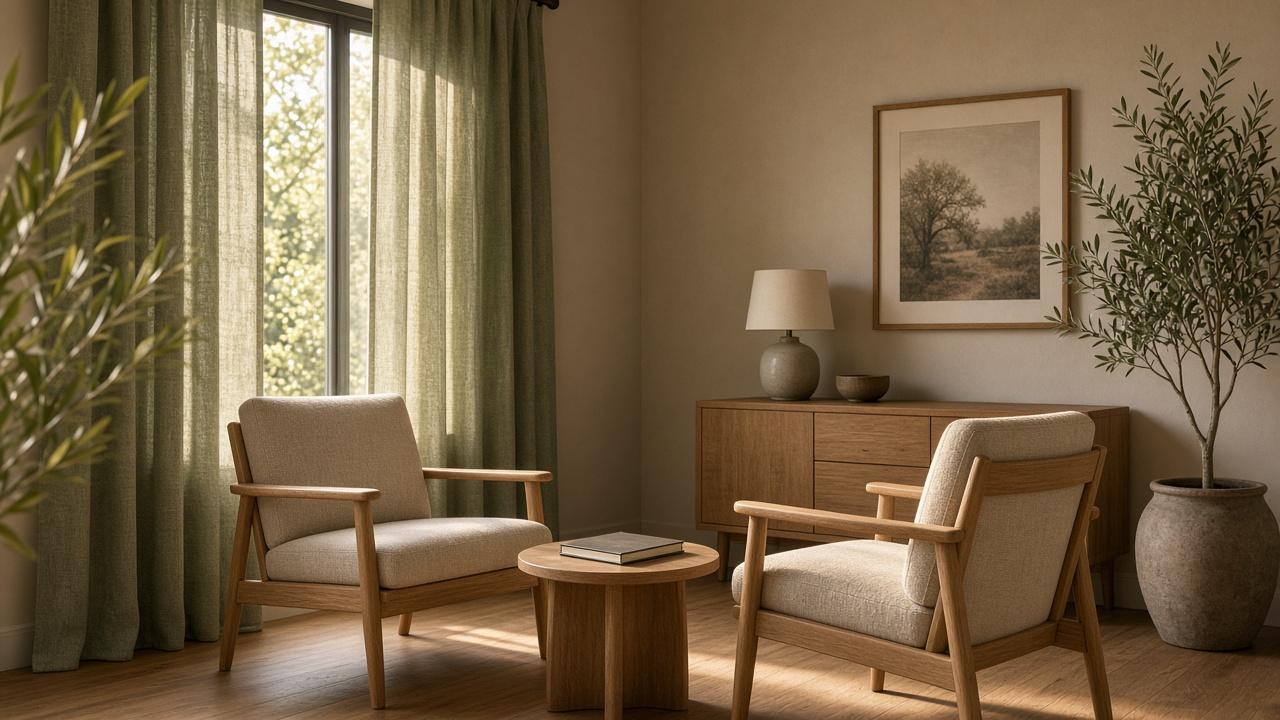 Two chairs in the counseling room on Mulberry Court