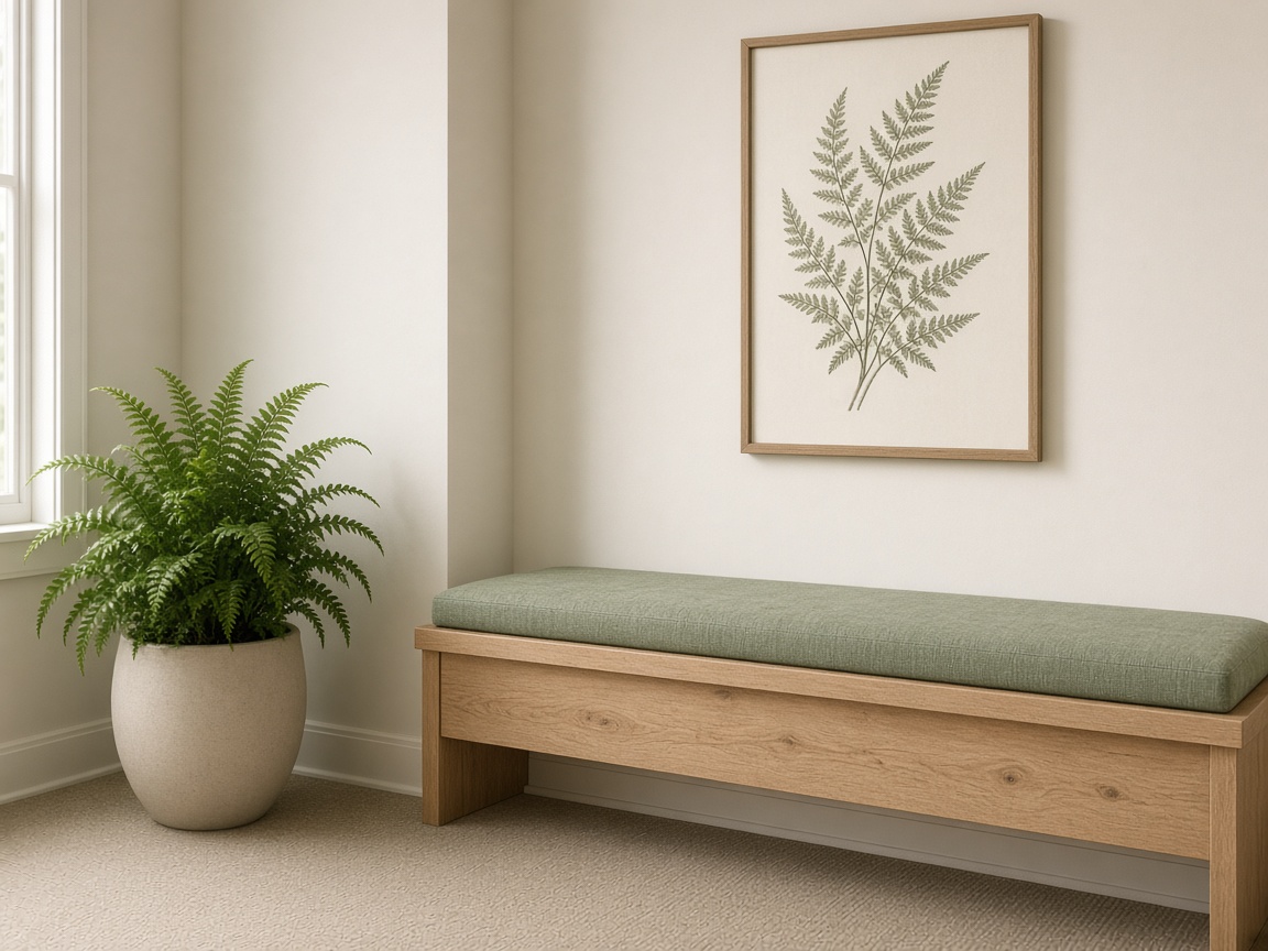 Small waiting nook with a plant